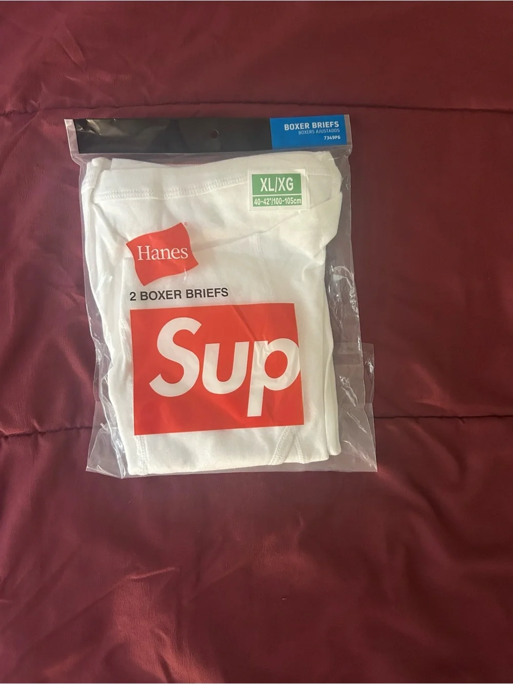 Supreme White Boxer Briefs with Red Logo - Men’s Pack